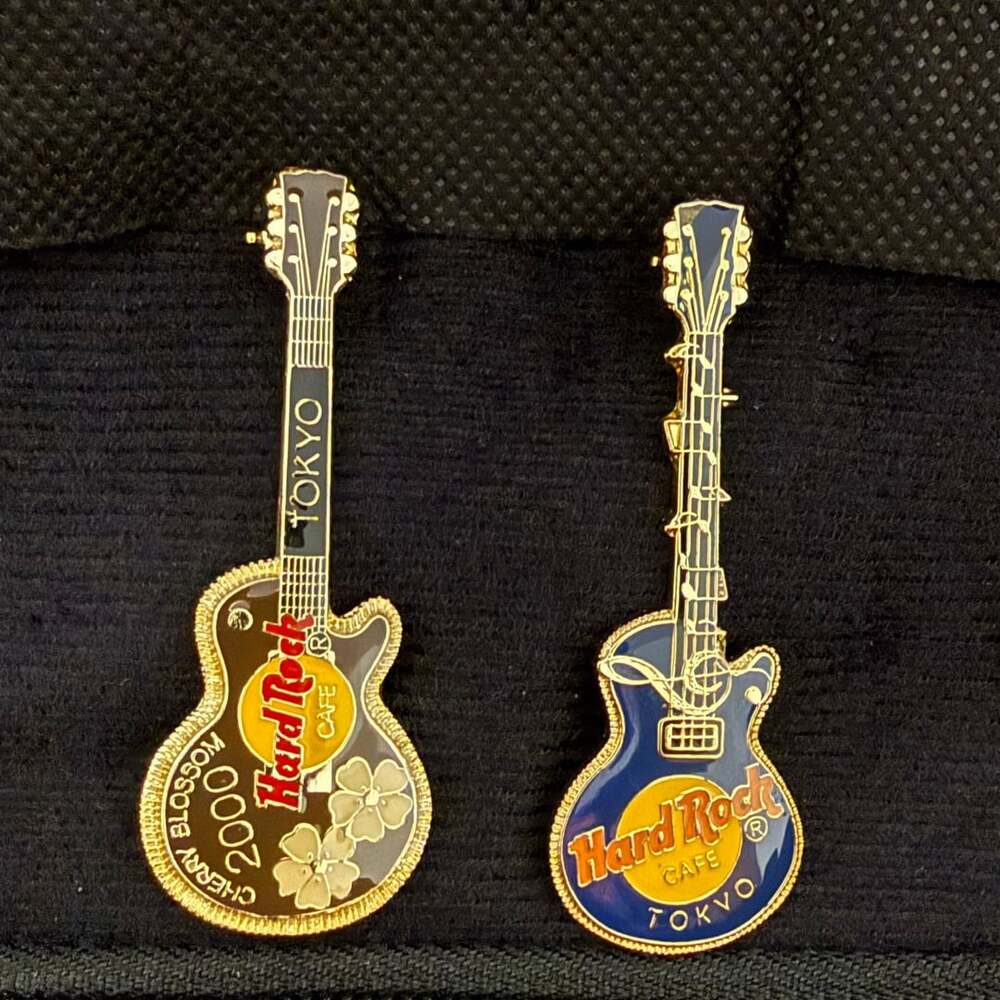 Hard Rock Cafe Tokyo Guitar Pins - Lot of 2